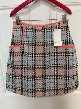 NWT Snidel Tweed Plaid Skort Size 1 US Size Medium